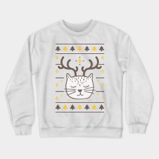 Funny Christmas Cat Design Crewneck Sweatshirt